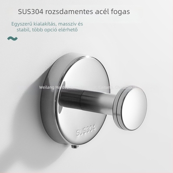 SUS304 rozsdamentes acélból készült ruhakapocs, modell tükör, fényes felület, szállodai használatra