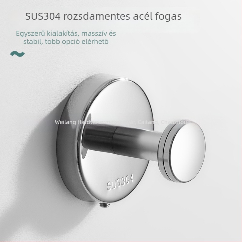 SUS304 rozsdamentes acélból készült ruhakapocs, modell tükör, fényes felület, szállodai használatra