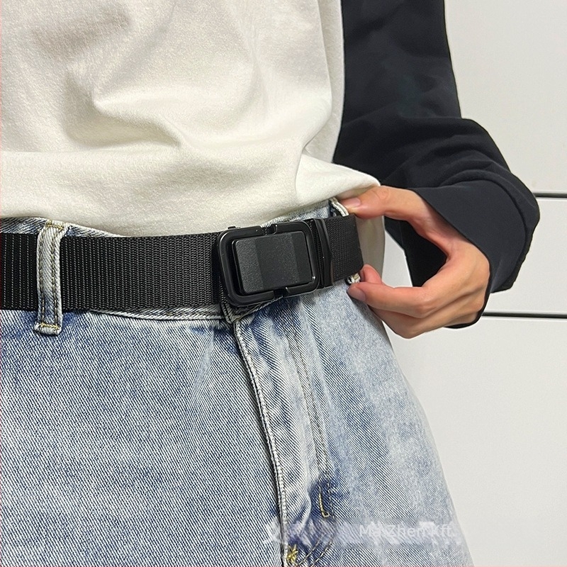 Nylon taktikai öv vas csattal és pattintós zárással, uniszex fiataloknak és hallgatóknak katonai kiképzéshez