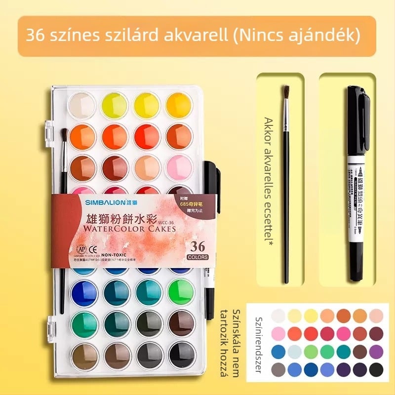 Lion szilárd gouache színkészlet, 24 darabos doboz, nem importált, IP engedély nélkül