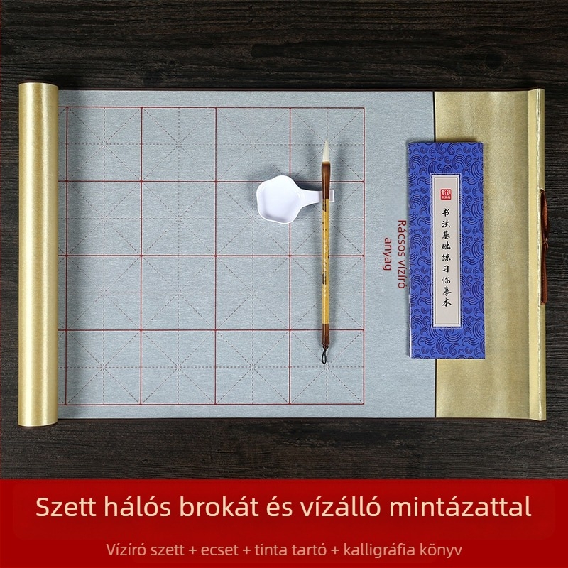 Kaligráfia készlet vízíráshoz – tekercs, nemszőtt anyagból, mintázat rizs-háló, téglalap alakú, márka Practice Every Day