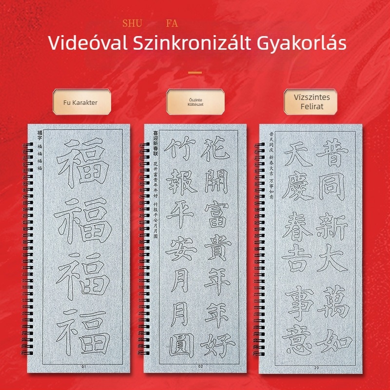 Practice Every Day Kaligrafia Készlet víz-alapú írást lehetővé tévő vászonhoz, videó útmutatásokkal, nem szőtt anyaggal, ecsetkészlettel, tavaszi jókívánságok másolata