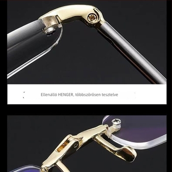 Keret nélküli olvasó szemüveg, könnyű PC lencsékkel, kékfény elleni védelem és UV védelem, uniszex