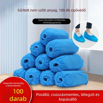 Egyszer használatos cipővédők beltéri használatra, vastagított nem szőttanyagból, porvédelem, vízálló, csúszásmentes.