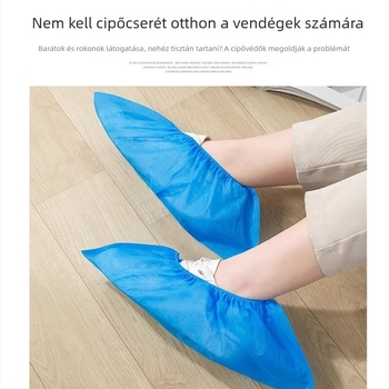 Egyszer használatos cipővédők beltéri használatra, vastagított nem szőttanyagból, porvédelem, vízálló, csúszásmentes.
