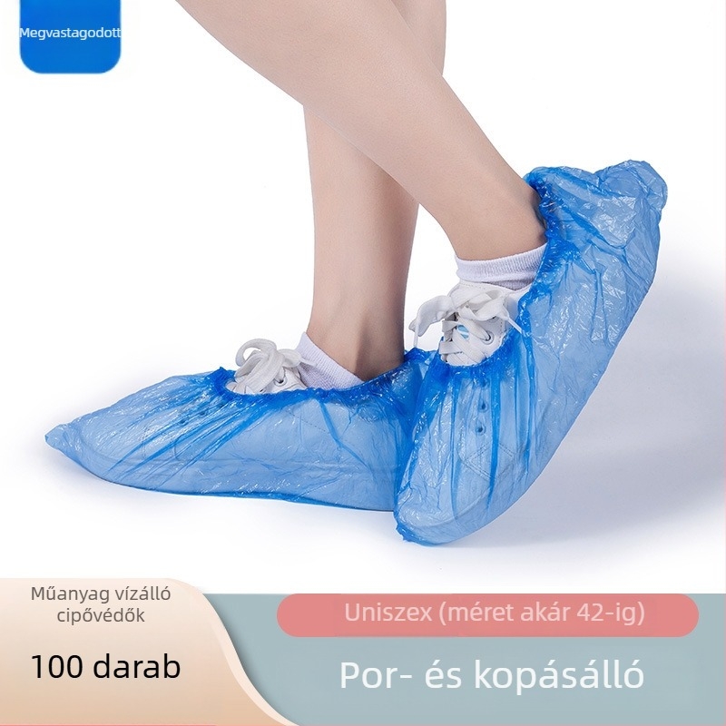 Egyszer használatos cipővédők beltéri használatra, vastagított nem szőttanyagból, porvédelem, vízálló, csúszásmentes.