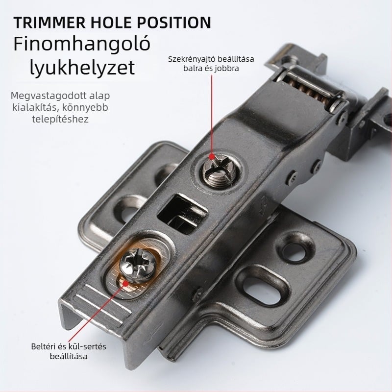 Alumínium keretű ajtócsukló – többirányú 30°/45° szög, hidraulikus csillapító, üvegajtókhoz