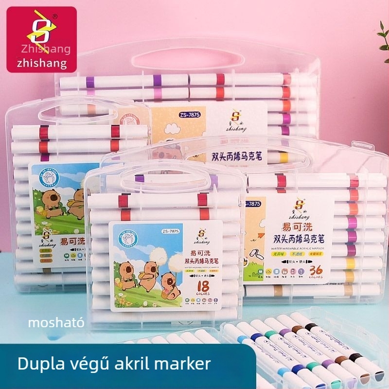 Supreme kétfejű akril marker, mosható tinta, 36 darabos készlet, ideális diákoknak és óvodásoknak, DIY rajzokhoz