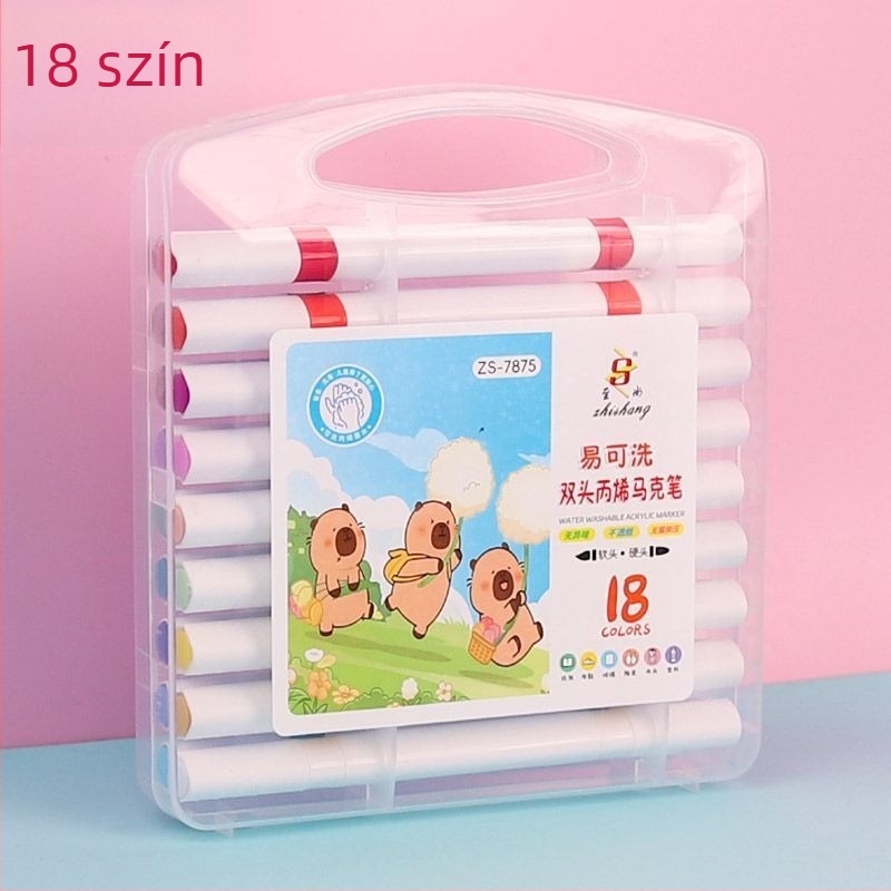 Supreme kétfejű akril marker, mosható tinta, 36 darabos készlet, ideális diákoknak és óvodásoknak, DIY rajzokhoz