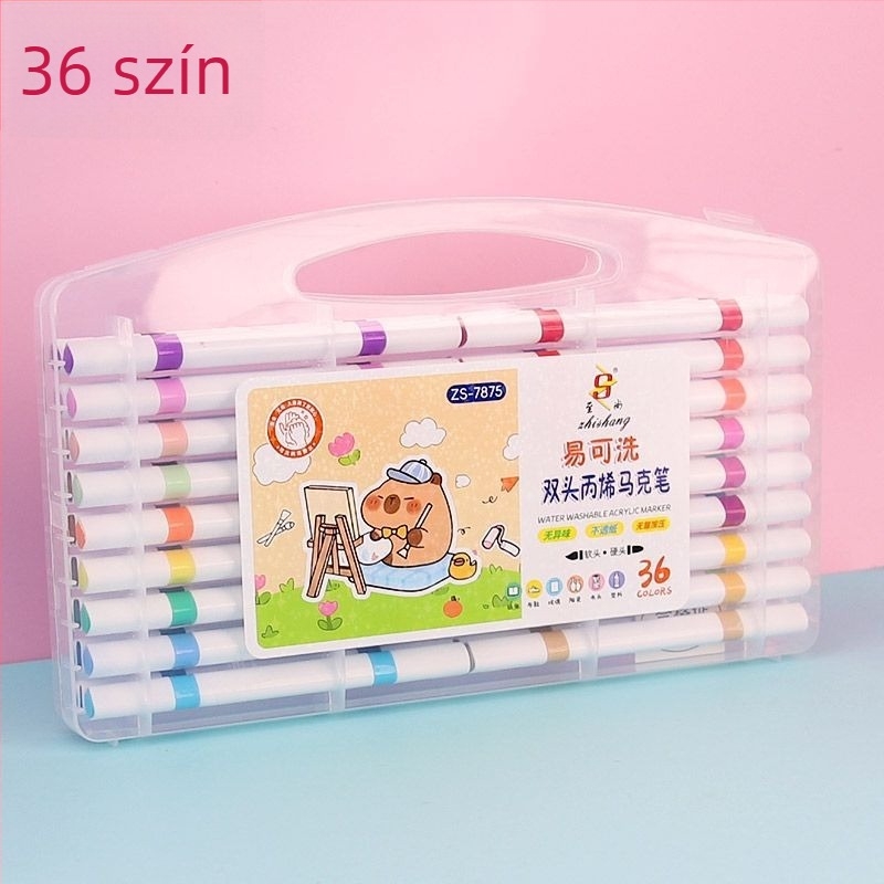 Supreme kétfejű akril marker, mosható tinta, 36 darabos készlet, ideális diákoknak és óvodásoknak, DIY rajzokhoz