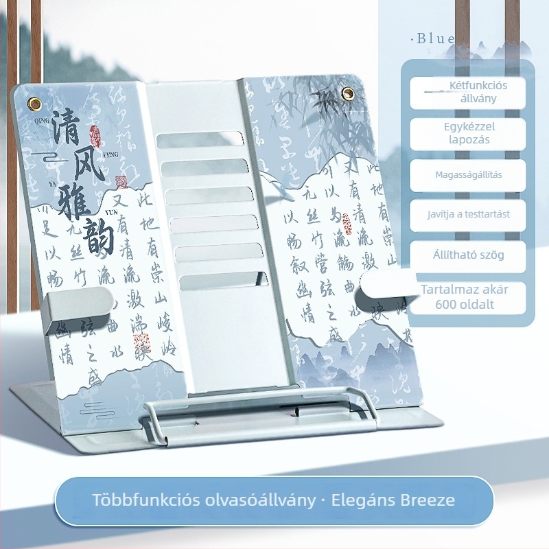 Fém olvasóállvány teleszkópos állítással és háta támaszával, modell KBX-6229, márka Kappa bear, anyag: fém