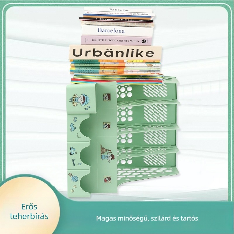 Irodai fájlpolc, 4 szintes, modell 8816, PP anyag