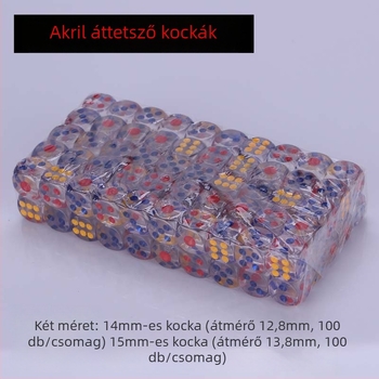 Dobókocka - akril, hatszögletű, filé stílus