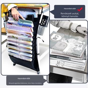 Íróasztalhoz tartozó lógó könyvtáska — Modell: Hanging Book Bag; Anyag: Oxford textil; Nettó tömeg: 500 g