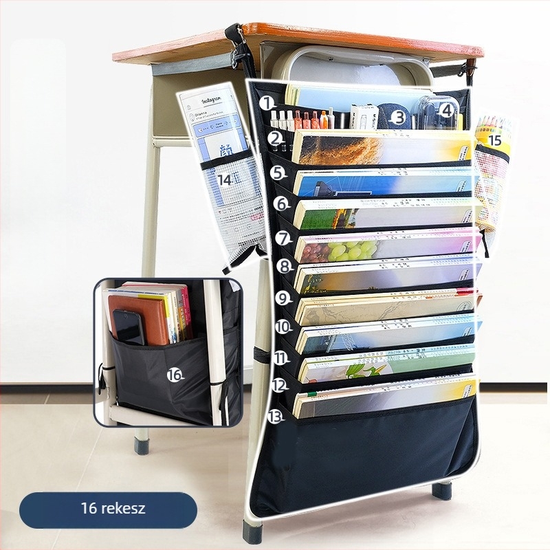 Íróasztalhoz tartozó lógó könyvtáska — Modell: Hanging Book Bag; Anyag: Oxford textil; Nettó tömeg: 500 g