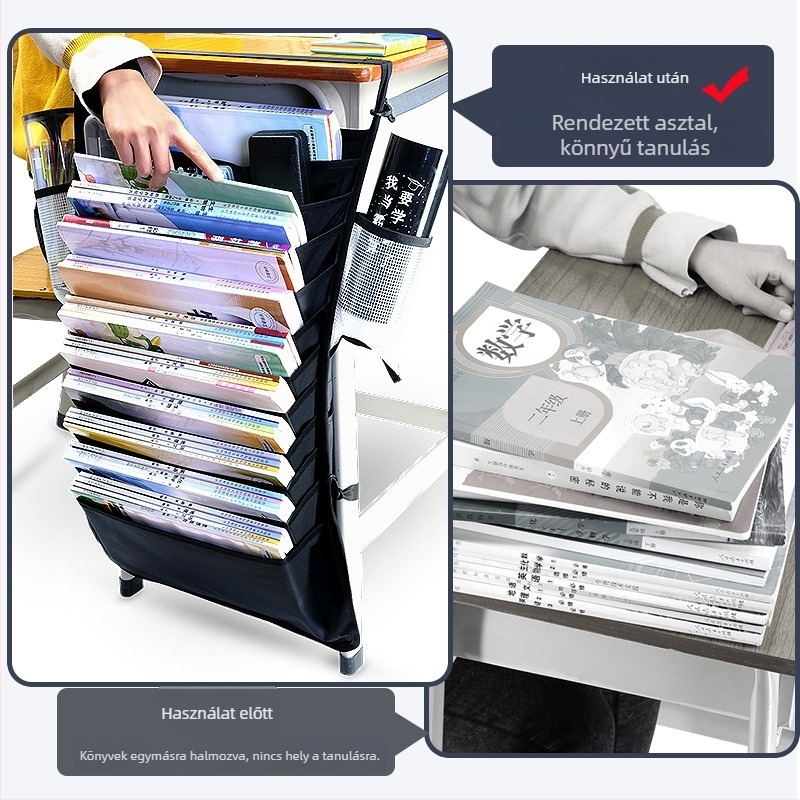 Íróasztalhoz tartozó lógó könyvtáska — Modell: Hanging Book Bag; Anyag: Oxford textil; Nettó tömeg: 500 g