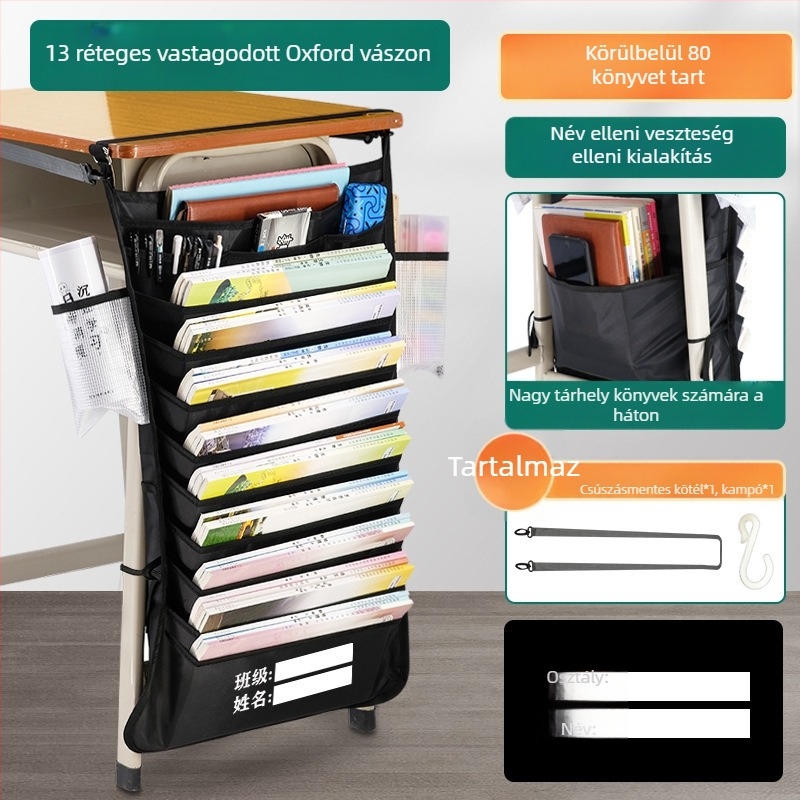 Íróasztalhoz tartozó lógó könyvtáska — Modell: Hanging Book Bag; Anyag: Oxford textil; Nettó tömeg: 500 g