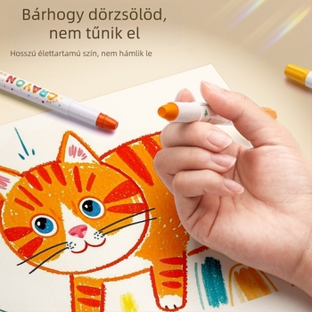 Gyerekeknek szóló mosható festékpálca, Kuai Liwen, kerek test, műanyag ház, törölhető, modell: Washable paint stick, sorozat: Gyermek kréták