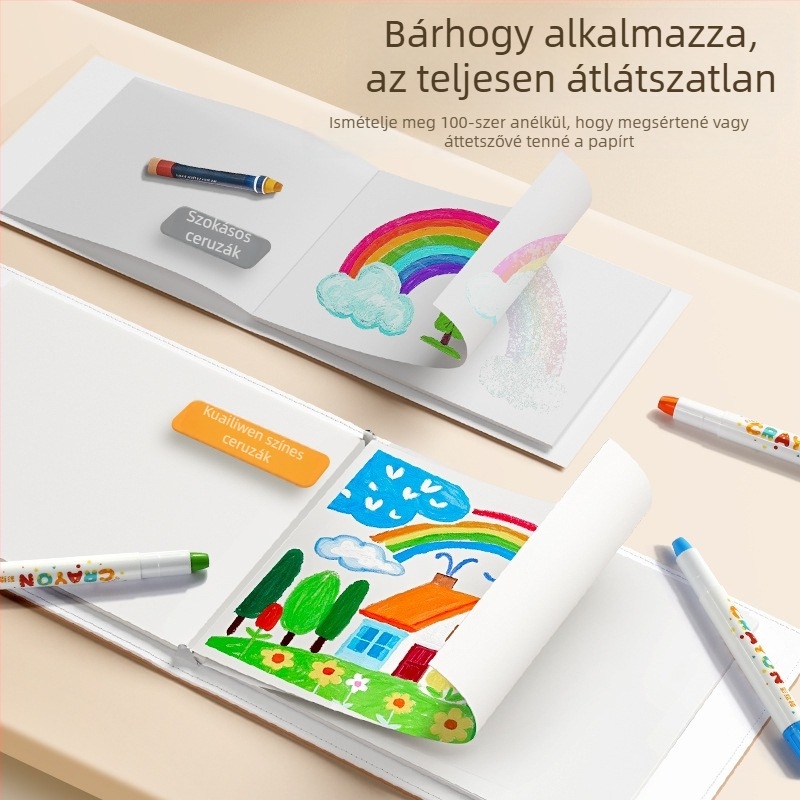 Gyerekeknek szóló mosható festékpálca, Kuai Liwen, kerek test, műanyag ház, törölhető, modell: Washable paint stick, sorozat: Gyermek kréták