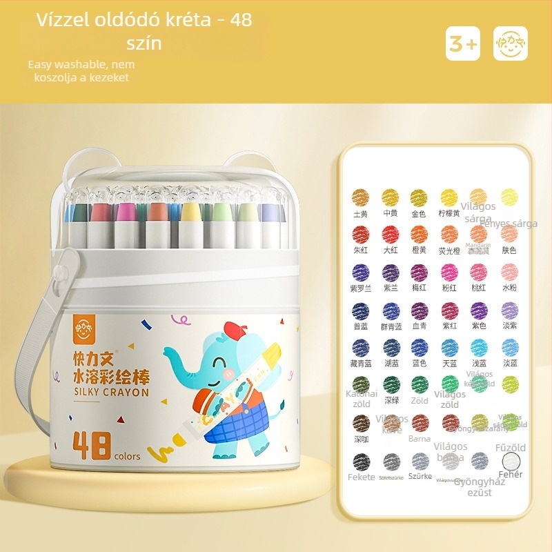 Gyerekeknek szóló mosható festékpálca, Kuai Liwen, kerek test, műanyag ház, törölhető, modell: Washable paint stick, sorozat: Gyermek kréták