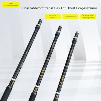 Kibővített karbon anti-rotációs hálóbot horgászathoz, 2 részes, 240 g, bővíthető