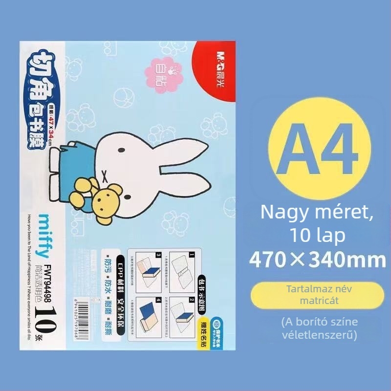 M&G Morning Light átlátszó öntapadós könyvborító fólia, csúszásgátló védelemmel