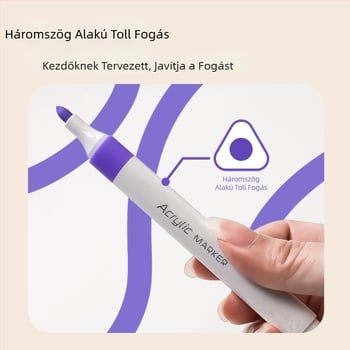 Akril filctollak rajzokhoz, 24 darabos készlet, víz alapú, átlátszatlan, egymásra rakható, biztonságos diákok és gyerekek számára