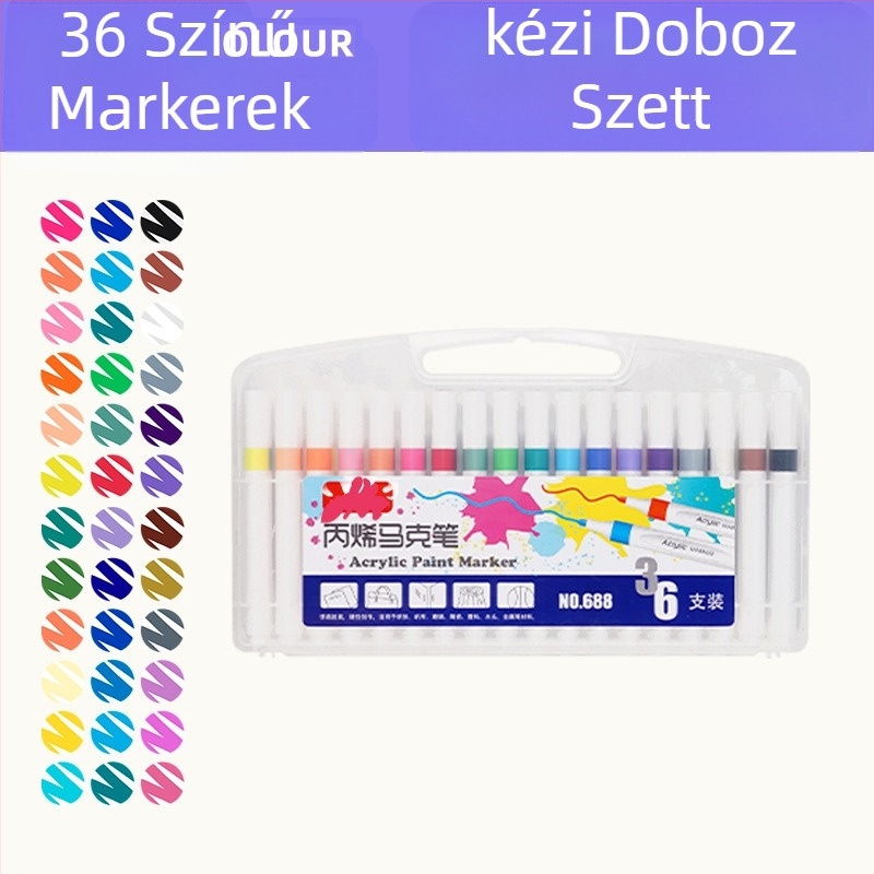 Akril filctollak rajzokhoz, 24 darabos készlet, víz alapú, átlátszatlan, egymásra rakható, biztonságos diákok és gyerekek számára