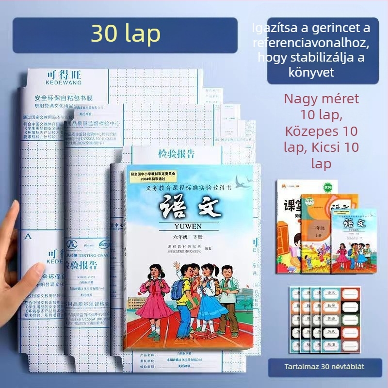 16K Mat könyvborító készlet, PP anyag, vízálló, öntapadós, foltálló