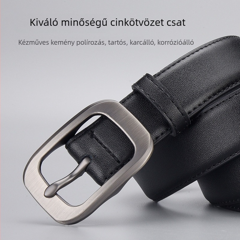 Női valódi bőrből készült öv, ötvözet csapos csattal, kétoldalas marhabőr, elektroplattolt felület, retro stílus