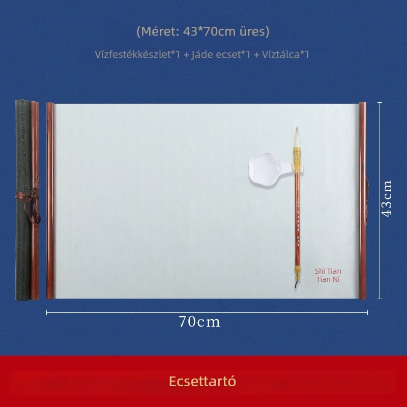 Kaligráfiai gyakorló készlet vízírás vászonnal és görgős axissal (Sorozat: Water Writing Cloth; Anyag: Nyomtatott Oxford vászon; Cél: Kaligrafia gyakorlása; Forma: Téglalap)
