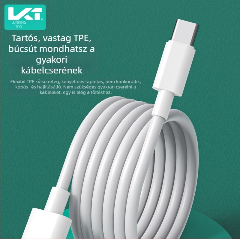 Longqi Y13 6A Gyors töltésű 3-in-1 USB-kábel Lightning, Type-C és Micro-USB csatlakozókkal, 1,2 m