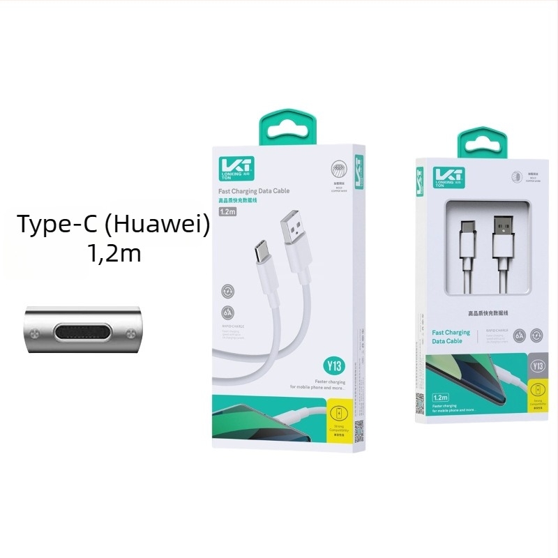 Longqi Y13 6A Gyors töltésű 3-in-1 USB-kábel Lightning, Type-C és Micro-USB csatlakozókkal, 1,2 m