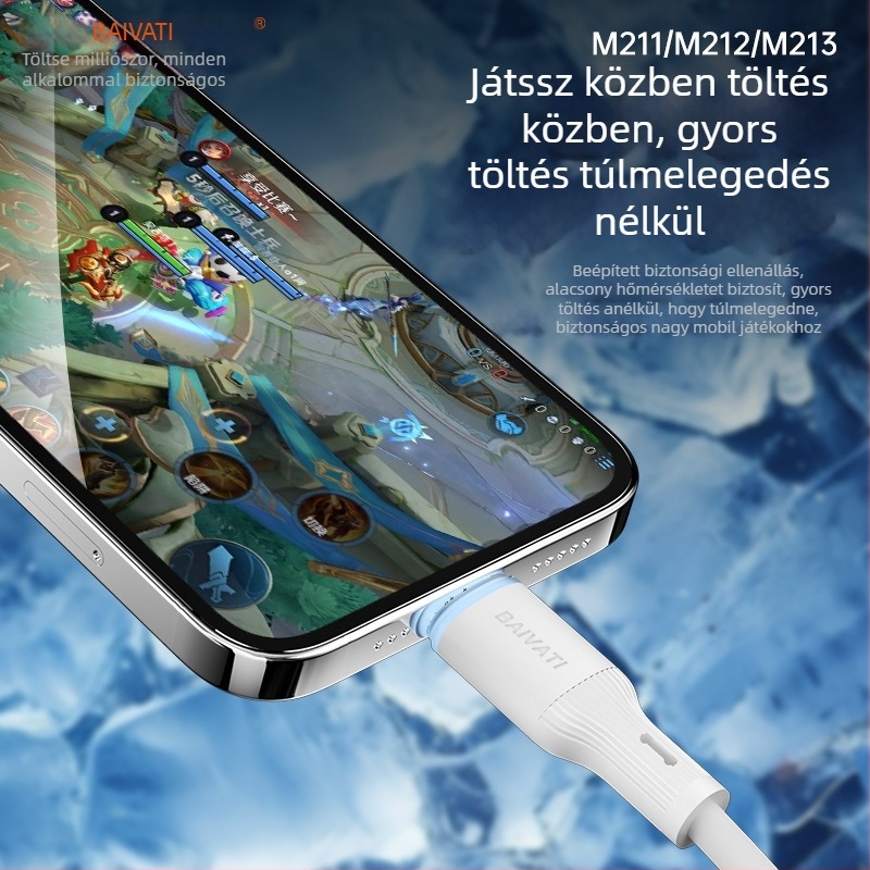 Gyors töltésű adatkábel Lightning, Micro-USB és Type-C csatlakozókkal - max. 6A, QC protokoll kompatibilis, 3C tanúsítvány 2025260907000010