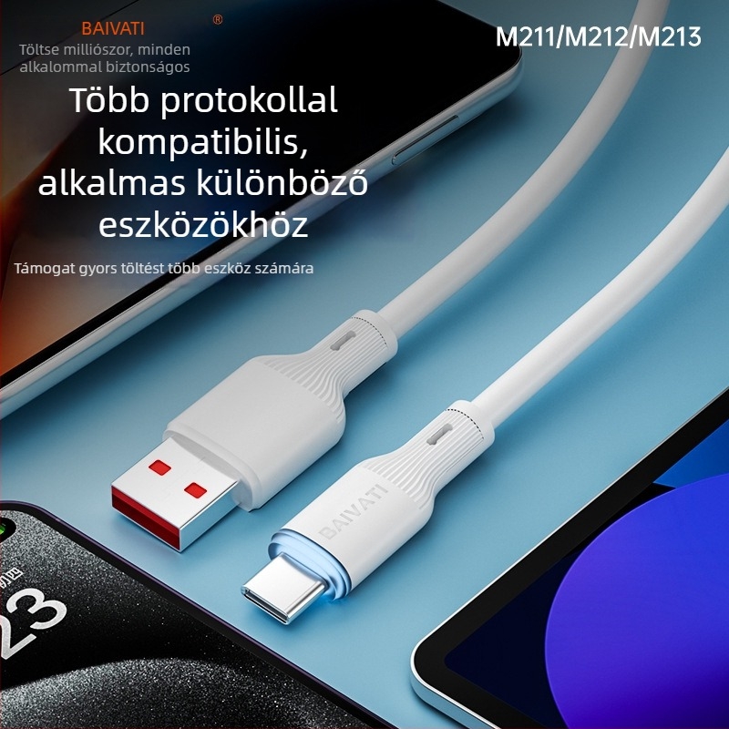 Gyors töltésű adatkábel Lightning, Micro-USB és Type-C csatlakozókkal - max. 6A, QC protokoll kompatibilis, 3C tanúsítvány 2025260907000010