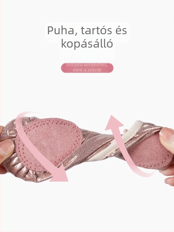 Gyerekeknek szóló tánccipő, puha talppal, fűző nélkül, könnyű baletthez és modern tánchoz