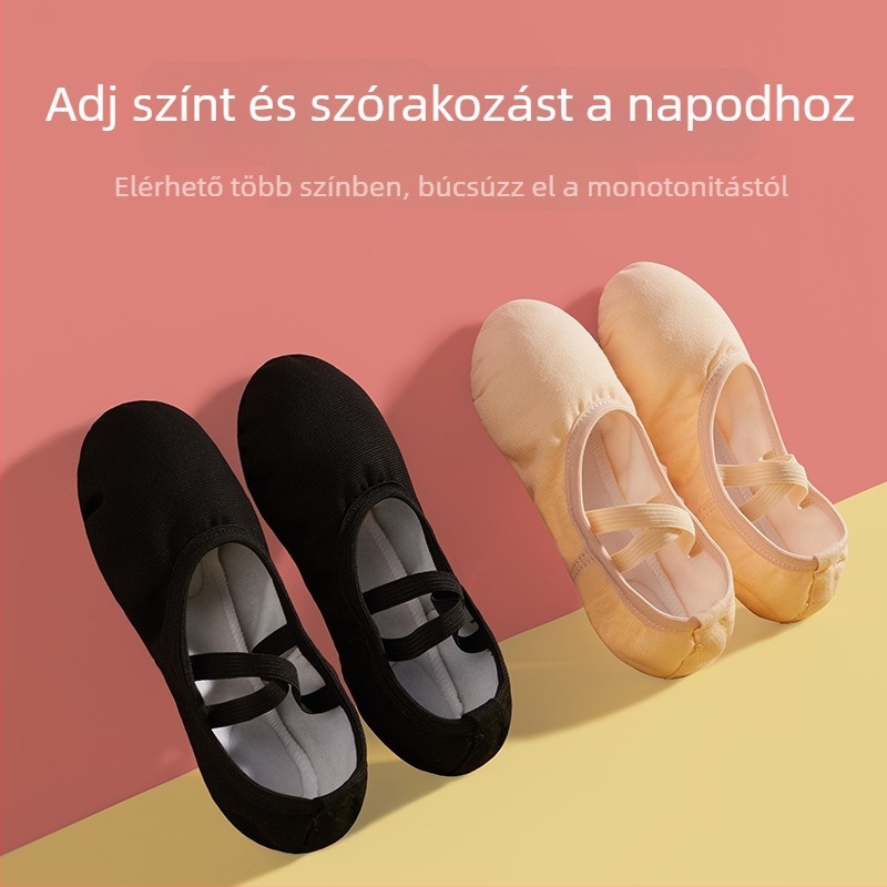 Gyerekeknek szóló tánccipő, fleece bélésű, vászon felsőrész, marhából készült bőr talp, légáteresztő és könnyű baletthez, modern és latin táncra