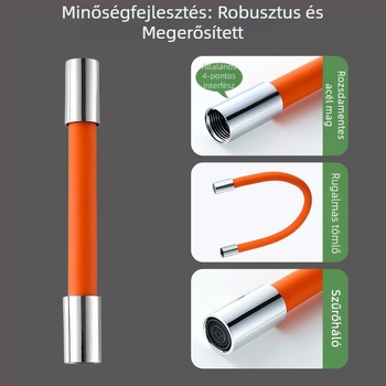 Csaptele hosszabbítója spriccelésmentes fejjel, PVC test, univerzális szűrő, csavaros csatlakozás