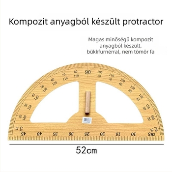 Fából készült háromszögvonalzó készlet rajztáblával és fogantyúval, többfunkciós oktatási eszköz szögmérővel és körzővel, 1 kg