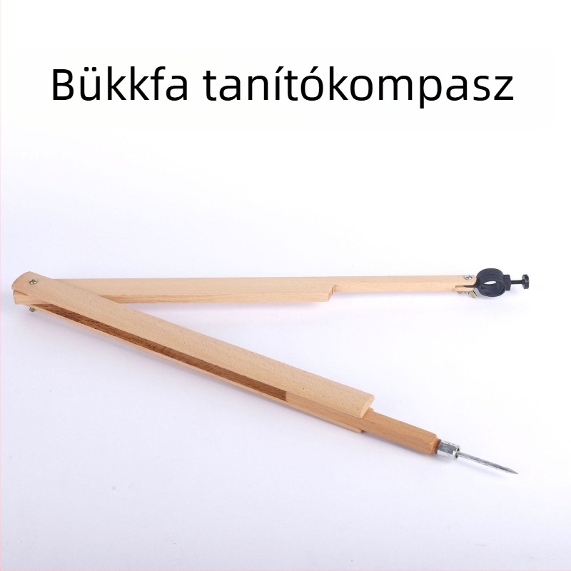 Fából készült háromszögvonalzó készlet rajztáblával és fogantyúval, többfunkciós oktatási eszköz szögmérővel és körzővel, 1 kg