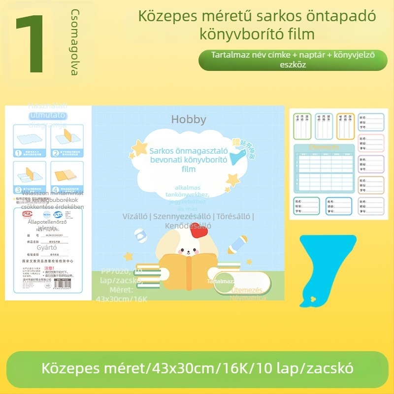 Hobby átlátszó önadhéziós könyvborító, műanyagból, vízálló és kopásálló