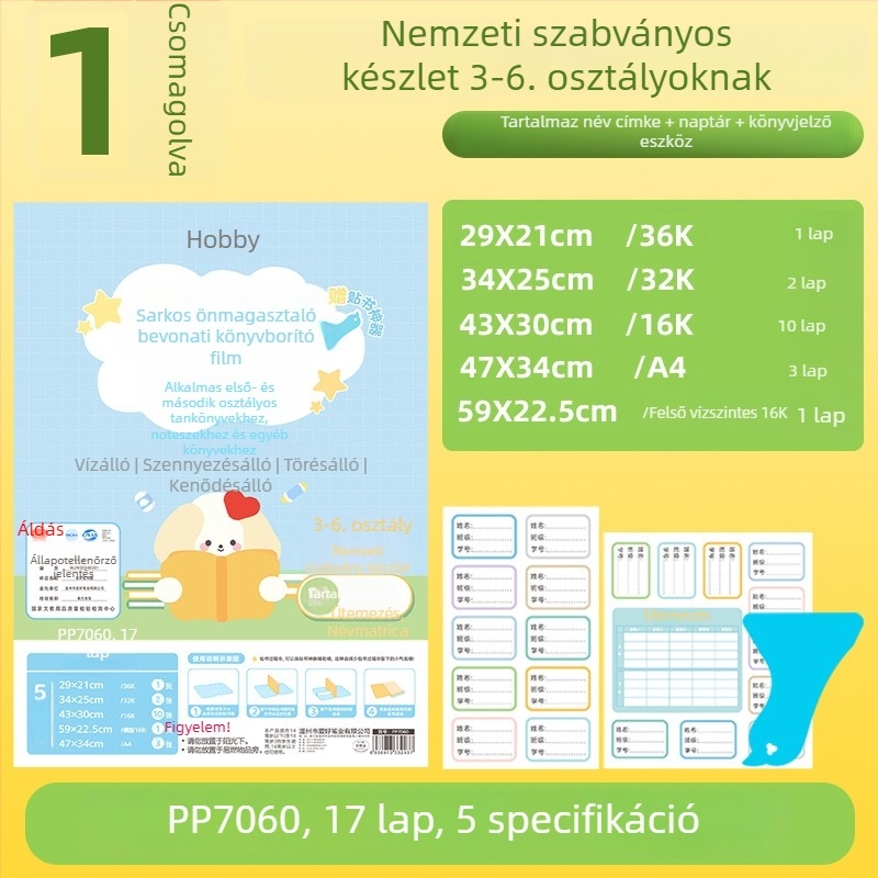 Hobby átlátszó önadhéziós könyvborító, műanyagból, vízálló és kopásálló