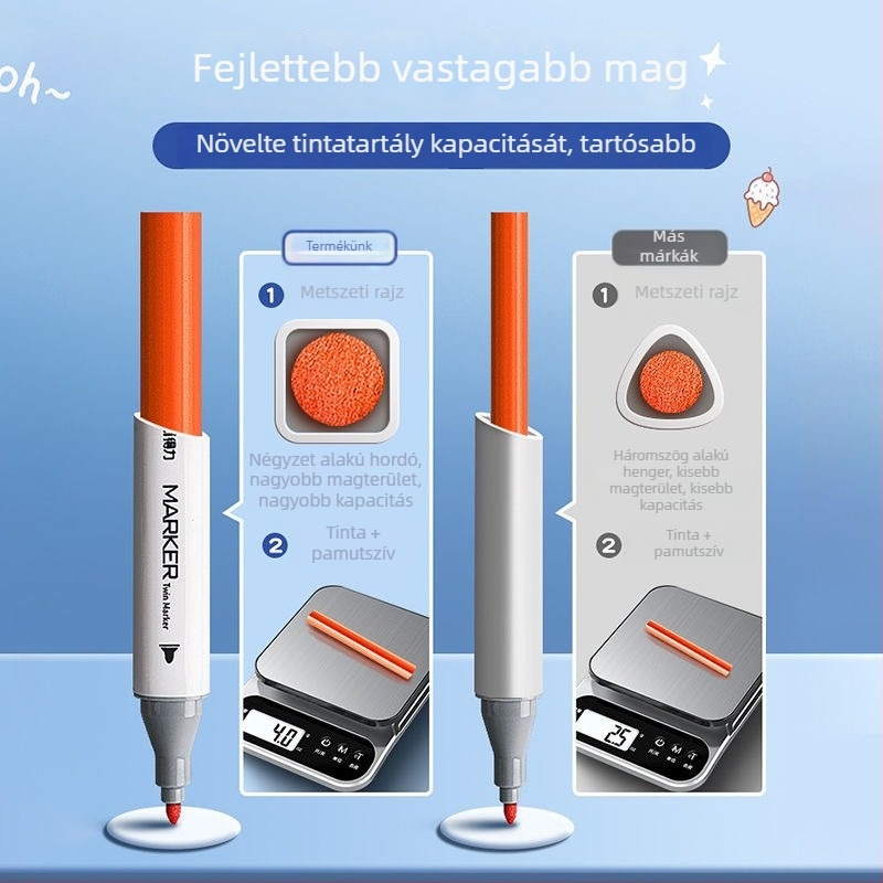 Deli 70816 Gyerekeknek mosható akvarell markerok, műanyag ház, alapcsomagolás