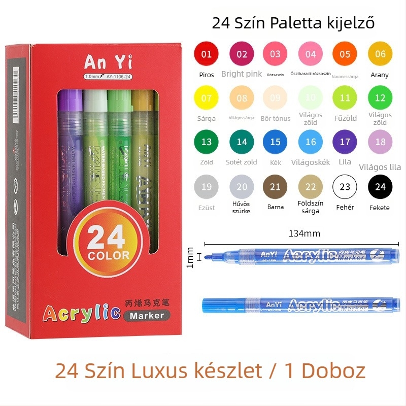 AnYi 1106 Acryl marker készlet, gyorsan szárad, műanyag ház