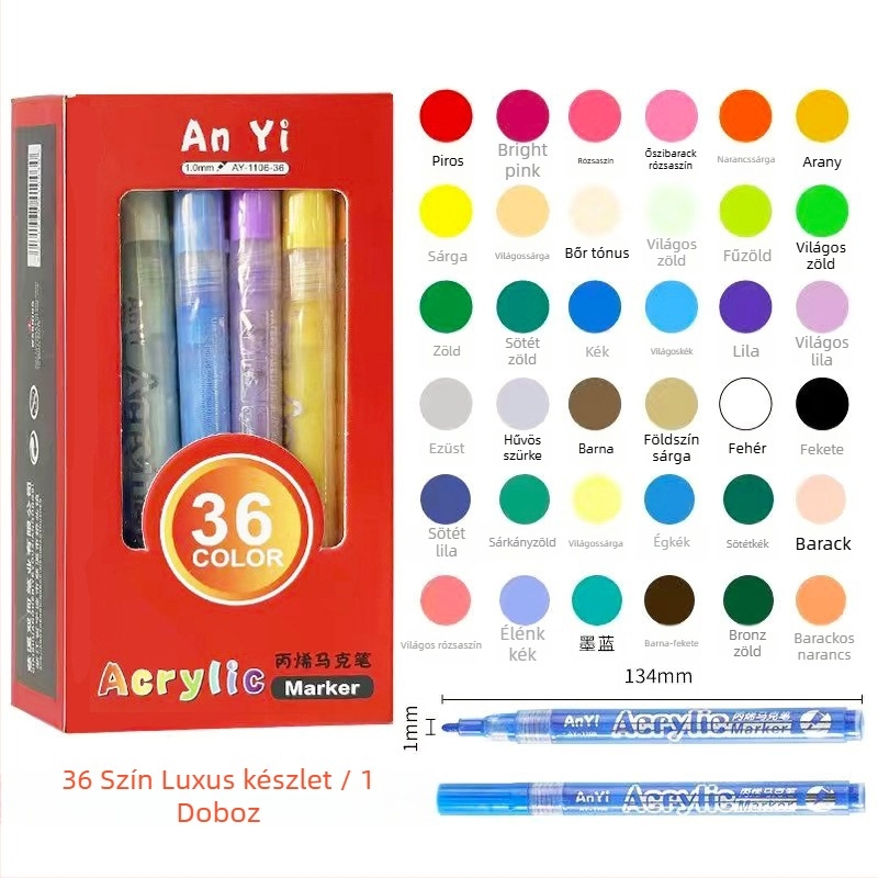 AnYi 1106 Acryl marker készlet, gyorsan szárad, műanyag ház