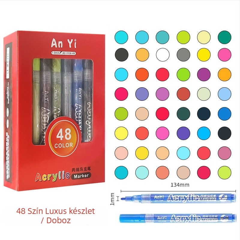 AnYi 1106 Acryl marker készlet, gyorsan szárad, műanyag ház