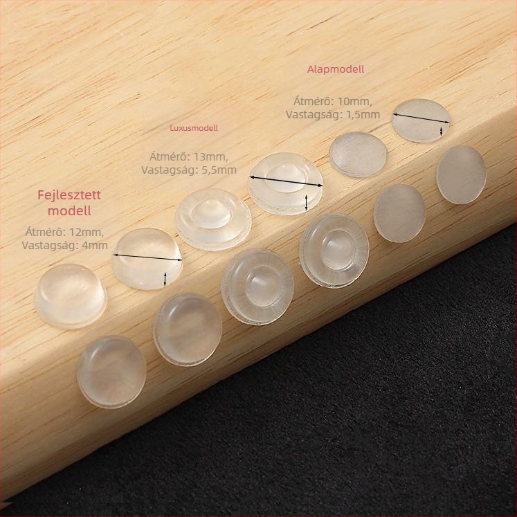 Szilikon ütközésgátló részecskék szekrényajtókhoz és bútorokhoz – csendes ütéscsillapítás, puffpadok és csúszásmentes talpak