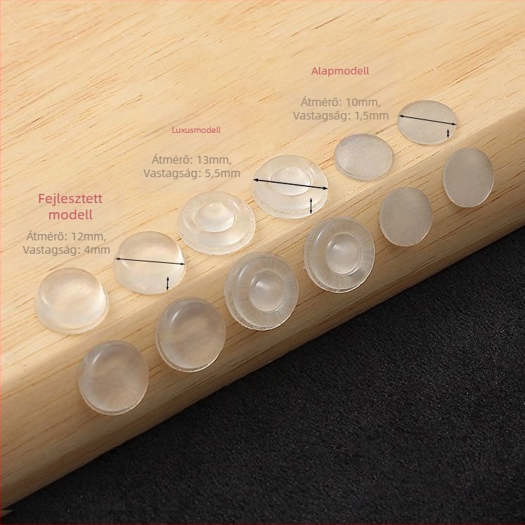 Szilikon ütközésgátló részecskék szekrényajtókhoz és bútorokhoz – csendes ütéscsillapítás, puffpadok és csúszásmentes talpak