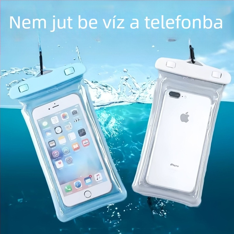 Nedvességálló telefontok nyakpánttal, érintőképernyő-kompatibilis, PVC-anyag, vízálló szövet, búvárkodáshoz és szabadtéri tevékenységekhez