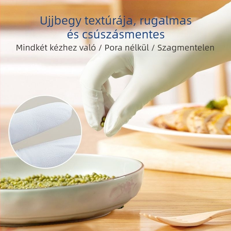 Nitril kesztyűk konyhai és háztartási tisztításhoz, vastagított, tartós